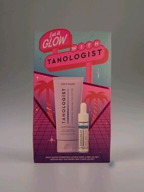 NEW- Tanologist Let It Glow Duo Gift Set Hydrating Tan Lotion Face + Body Drops